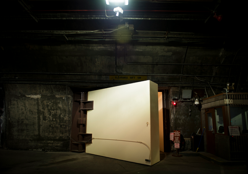 The two 23-ton blast doors at the entrance inside the Cheyenne Mountain Complex are made of steel and can take up to 20 seconds to close with the assistance of hydraulics. If the hydraulics were to fail, the military guards stationed in the tunnel can close the doors in 40 seconds. (U.S. Air Force photo/Staff Sgt. Andrew Lee)
